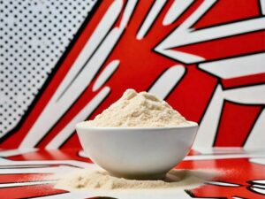 banana powder in a white bowl