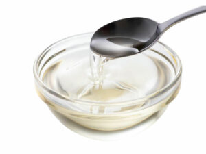 Clear liquid in a bowl