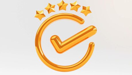 a golden star with five stars on it