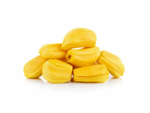 Yellow Jackfruit pieces in a heap.