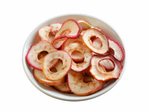 Dried apple rings in a bowl