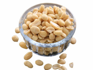 Split peanuts in a bowl