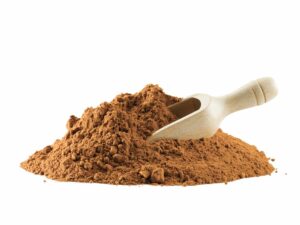 cocoa powder isolated on white background