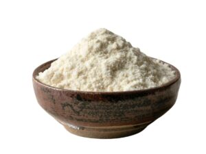 Millet Flour in a brown bowl.