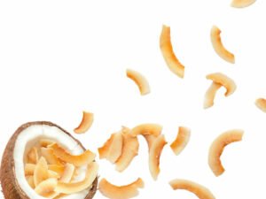 Golden semi-circles of coconut shavings