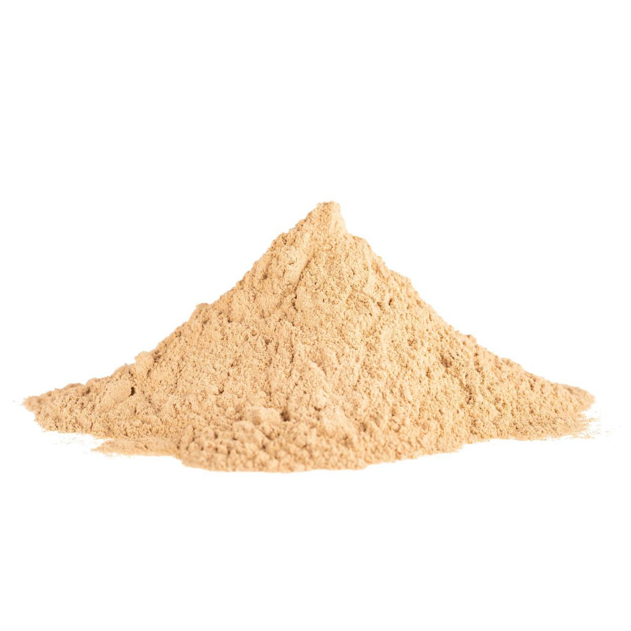 Yellowish-brown powder in a heap.