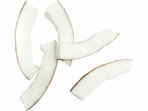 Large crescent shaped, white coconut meat