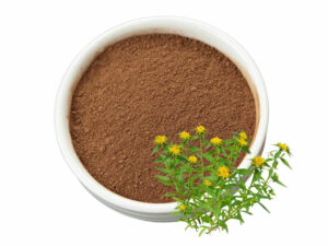 Top view of a brown powder.