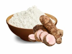 yam flour beside yams