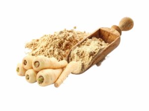Parsnip Powder besides some fresh parsnips