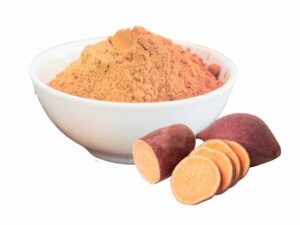 Sweet Potato Powder on a ceramic bowl