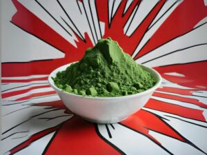 Wheatgrass Powder in a white bowl