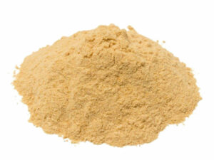 Yellow-brown powder in a heap.