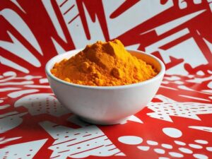 pumpkin powder Powder in a white bowl