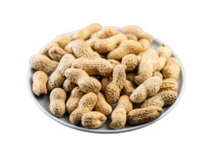 Shelled peanuts in a bowl.