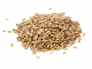 Brown sunflower seed in a heap.