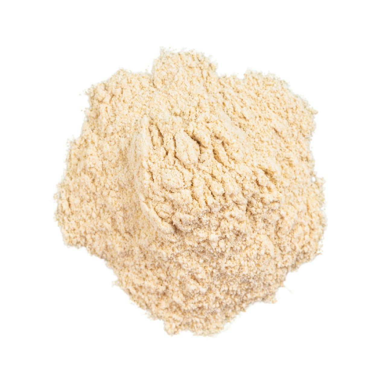 Cream white powder in a heap.