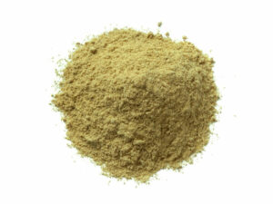 Top view of green powder in a heap.