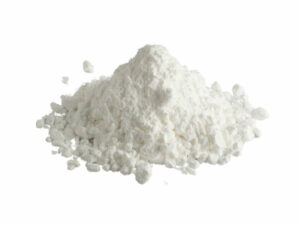 White powder in a heap.