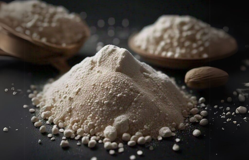 a pile of psyllium powder on a black surface