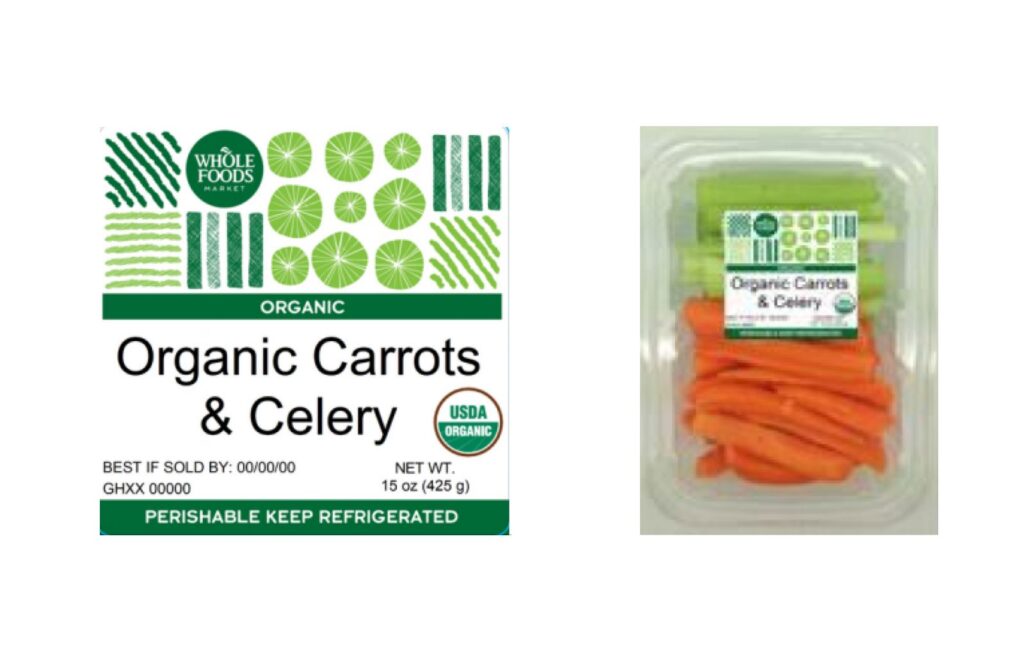 Clear container with carrot sticks