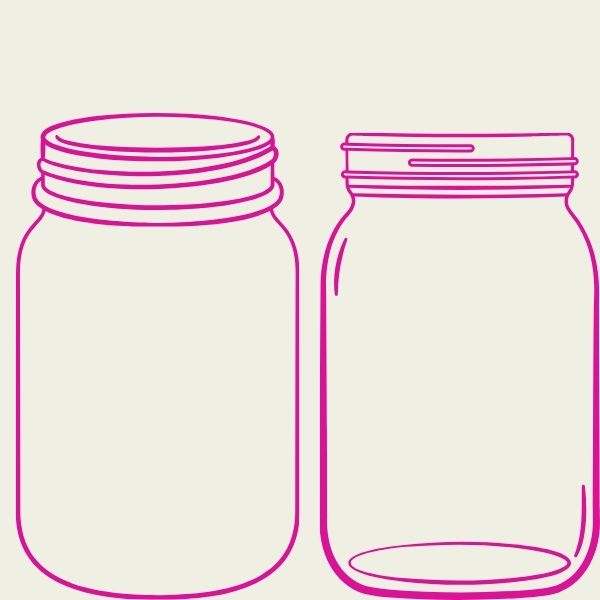 Glass Jars Pink