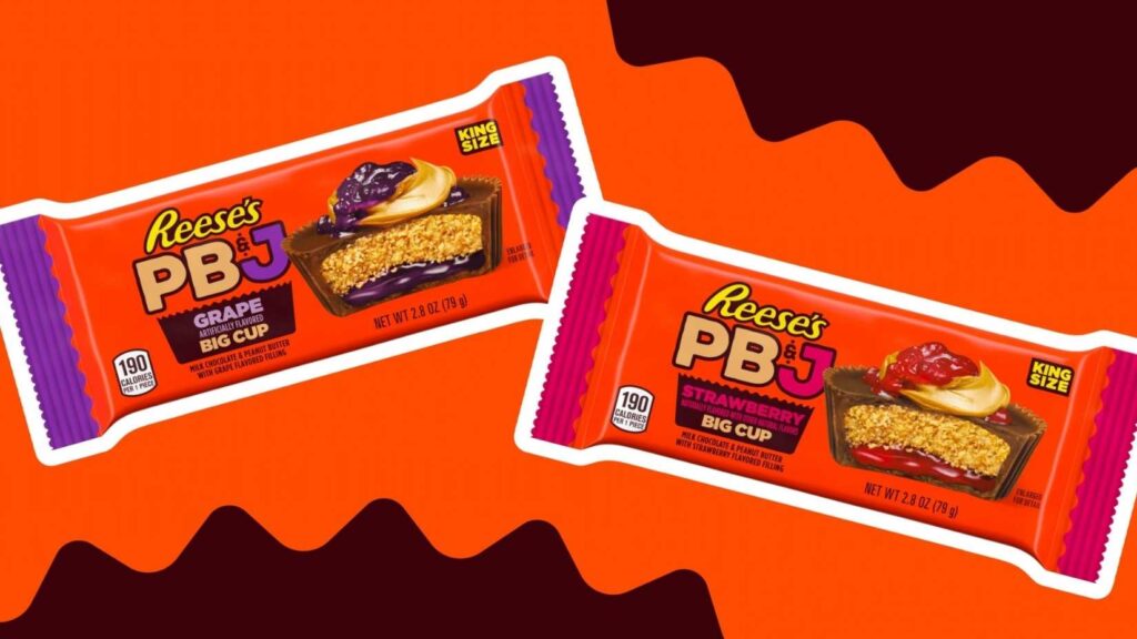 New Reese’s PB&J Big Cups in Strawberry and Grape flavor