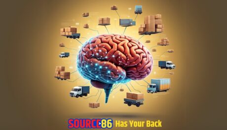 An image of a red and blue brain composed of interconnected nodes and lines, symbolizing a network of people working together.