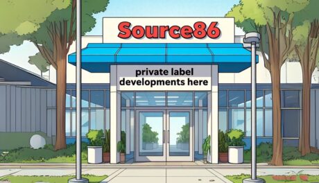 An image of a building with a sign that says: Source86 Private Label Developments