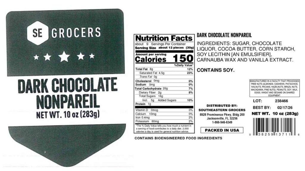 SE Grocers Dark Chocolate Nonpareils