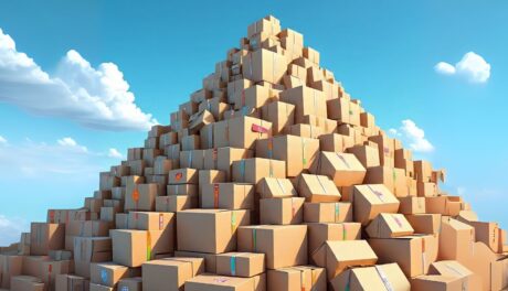 A mountain of boxes