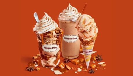 Häagen Dazs Pumpkin Spice Shake topped with whipped cream