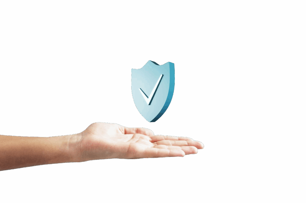 hand holding antivirus