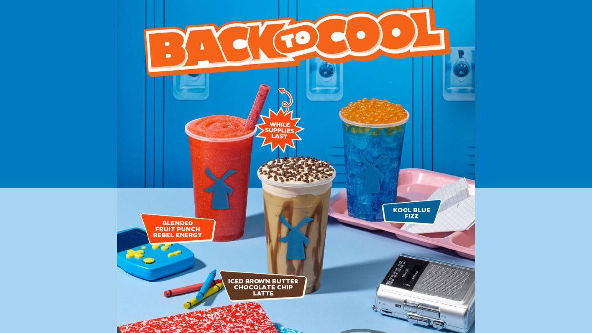 Dutch Bros Releases Brown Butter Chocolate Chip, Fruit Punch With Sour Candy Straw, Kool Blue Drink Trio