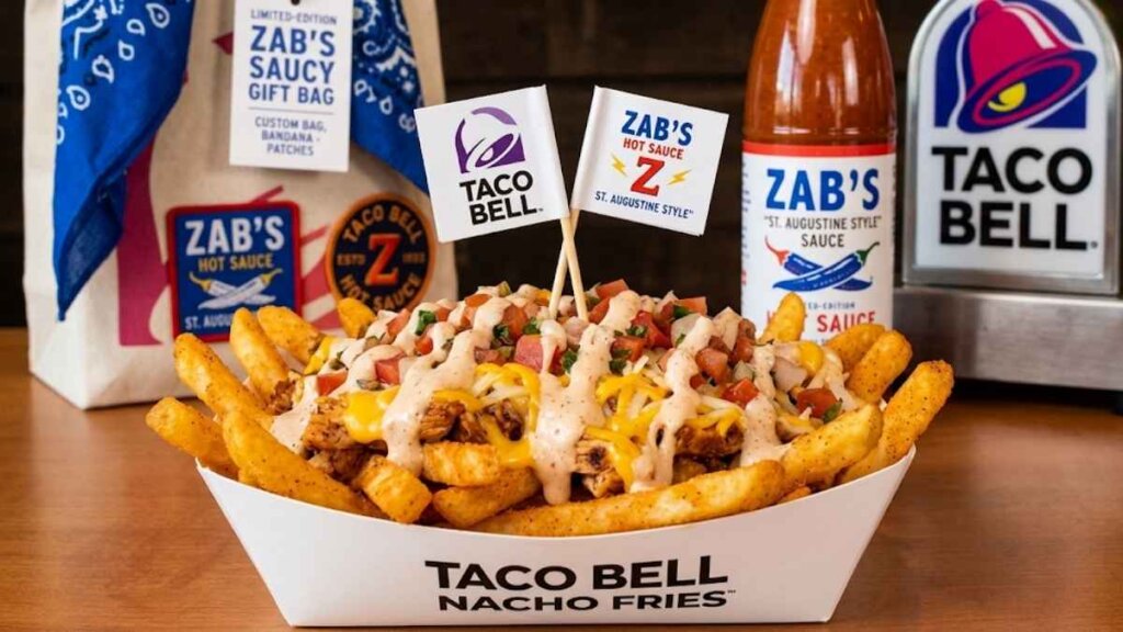 Taco Bell Zab's Chicken Ranch Nacho Fries featuring Zab's Ranch made with Datil Pepper St. Augustine Style Sauce, launched April 16, 2026, at $5.49 at participating locations
