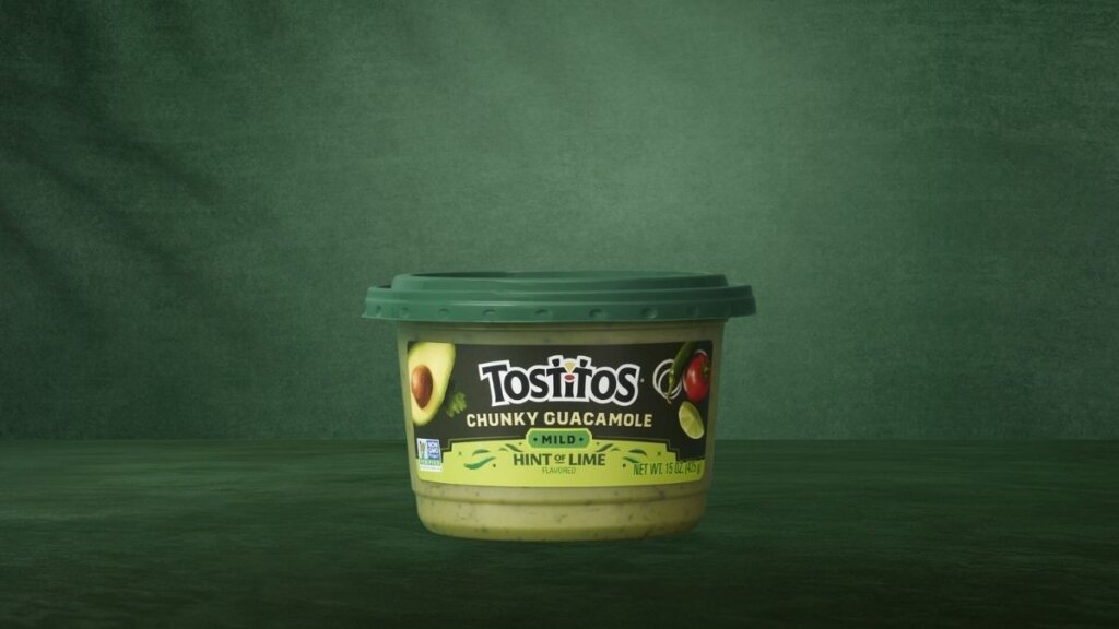 New refrigerated Tostitos® Chunky Guacamole: Mild, Hint of Lime Flavored Dip 15 oz. tub. Photo credit: Brielle Patton.