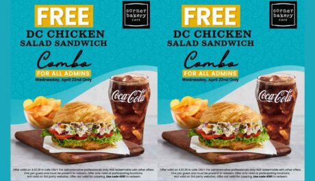 Corner Bakery DC Chicken Salad Sandwich combo with chips and drink for retail ready promotion