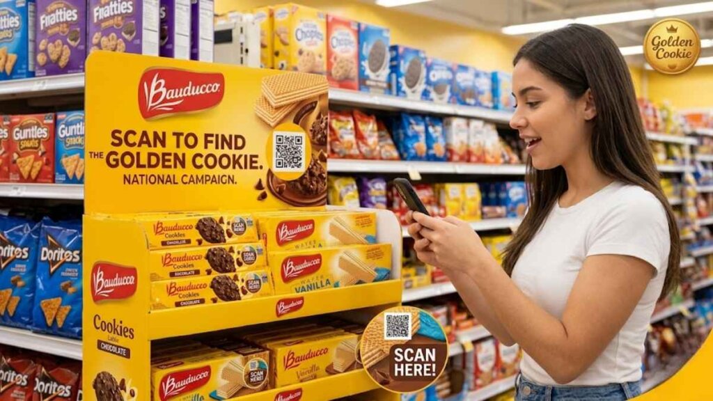 Bauducco® launches "Scan to Find the Golden Cookie" instant-win sweepstakes.