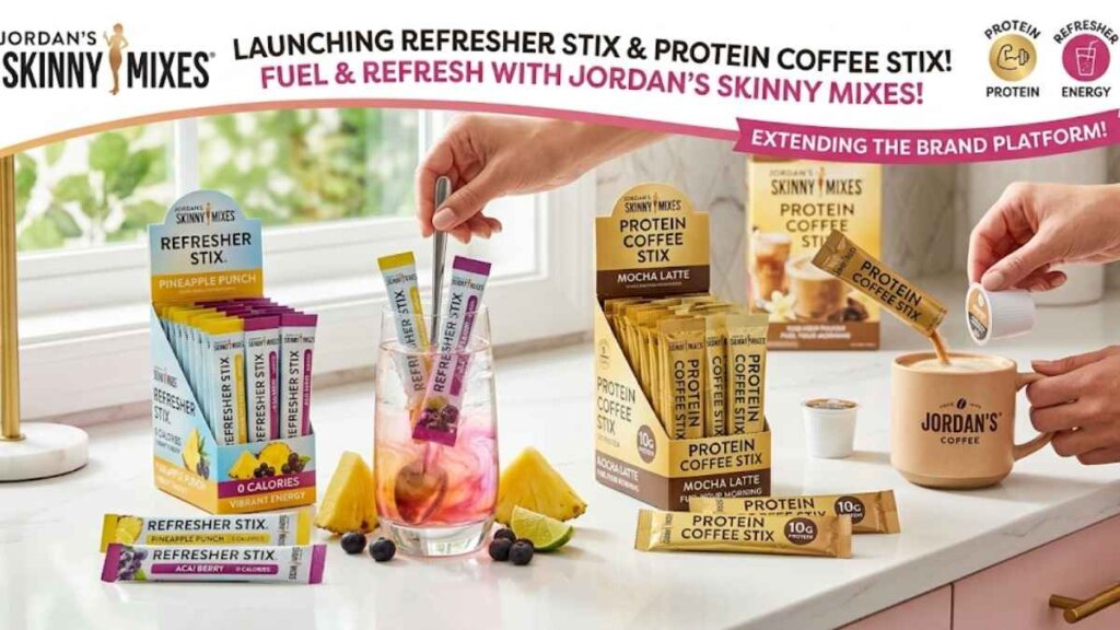 Jordan’s Skinny Mixes Launches Refresher Stix and Protein Coffee Stix, Further Extending the Brand’s Platform
