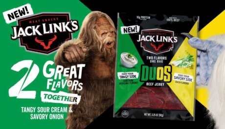 Jack Link’s DUOS Sour Cream & Onion meat snack, retail-ready protein product for convenience stores and wholesale distribution