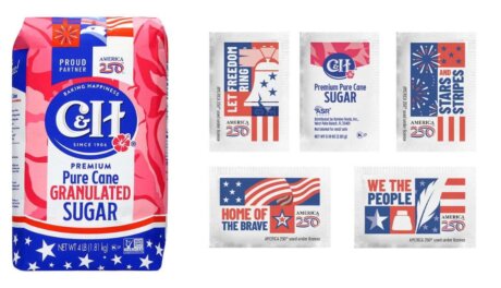C&H Sugar America250 limited-edition 4 lb bag and packets, retail-ready packaging for bulk and private label markets