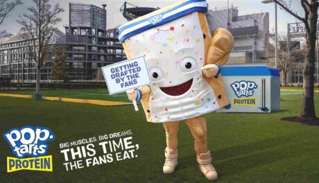 Pop-Tarts edible mascot event in Pittsburgh featuring Protein Strawberry, showcasing retail ready product innovation