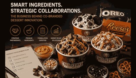 Co branded frozen dessert products featuring cookie and peanut butter inclusions for private label manufacturing