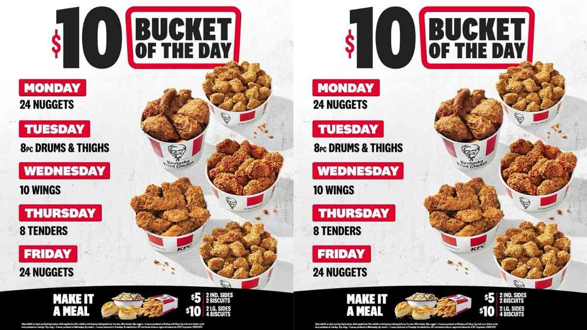 KFC Expands $10 Tuesday Into Weekday Bucket Lineup, Launches New Sauces