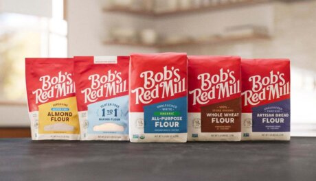 Bob's Red Mill showcases updated packaging redesign for flours, grains, and baking products ahead of 2026 rollout