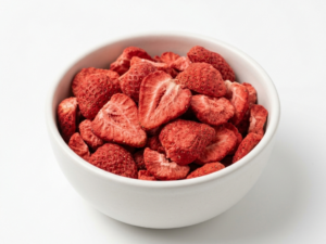 Freeze-Dried Strawberry on a white background