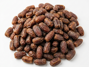 Dried Dates over a white backgrouns