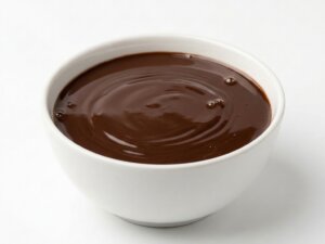 Cocoa Liquor in a white ceramic bowl